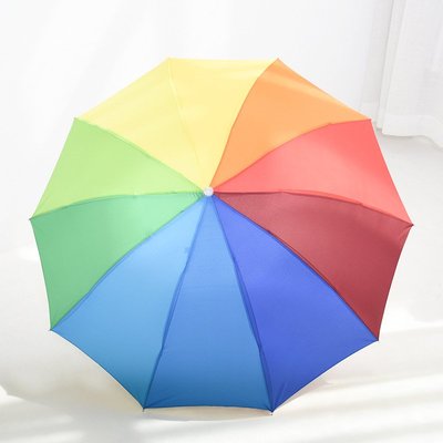 雨傘雨傘彩虹傘自動折疊傘韓國晴雨兩用三折傘