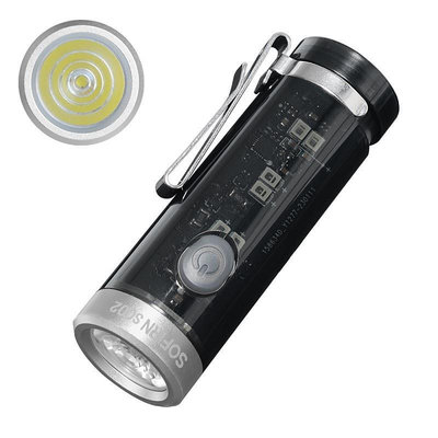 BEAR戶外聯盟Sofirn SC02 迷你 EDC 320lm 90 CRI LED 手電筒 USB C 可充電手電筒鑰匙扣燈帶 RG