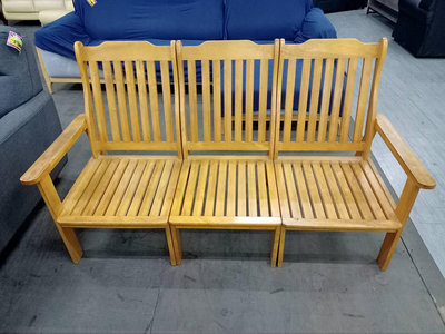 二手家具全省估價(集穎全新/二手家具)--簡單通風3人木椅組 木沙發組 長凳 SO-3050211