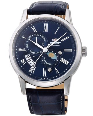 日本正版 Orient 東方 SUN&amp;MOON RN-AK0004L 機械錶 男錶 手錶 皮革錶帶 日本代購