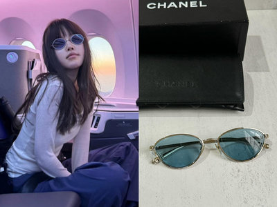 Chanel香奈兒牛仔藍墨鏡9.5新太陽眼鏡Chanel正品太陽鏡