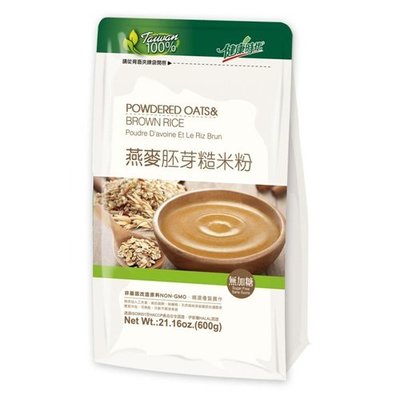 健康時代 燕麥胚芽糙米粉(500g/袋)-無糖 共12包~宅配免運~100%無添加 全素