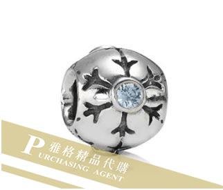 雅格時尚精品代購 Pandora 潘朵拉 藍鑽雪花圓球串珠 925純銀 Charms 美國代購