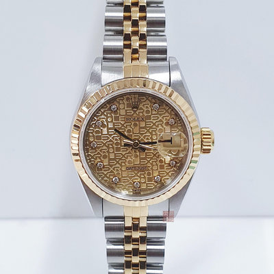 ROLEX勞力士 69173 Datejust 蠔式女錶 經典款 十鑽紀念面盤 錶徑26mm 自動上鍊 大眾當舖B109