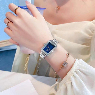 熱銷 新款詩高迪韓版高級感鋼帶手錶腕錶女小眾輕奢簡約方形小錶盤防水女錶276 WG047