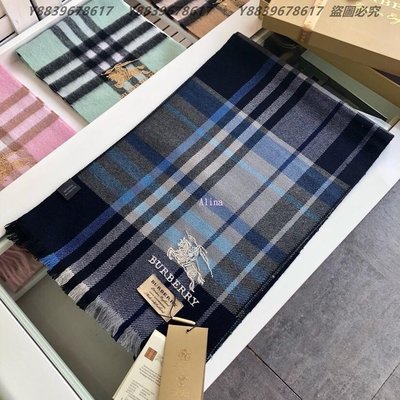 美國代購Burberry 巴寶莉 時尚潮流 英倫經典 時尚格紋 顏色3羊毛絨圍巾 披肩32*180