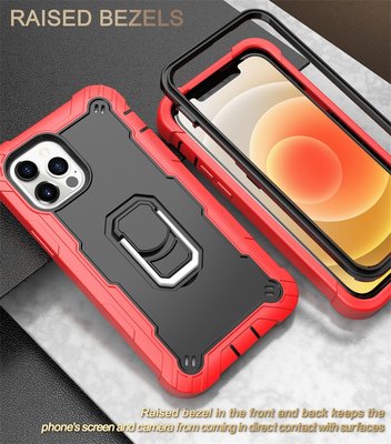 GMO 2免運蘋果iPhone 11 Pro 5.8吋撞色內PC+外TPU手環支架防摔紅色防震手機套殼保護套殼