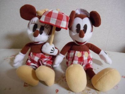 TDL 米奇Mickey Mouse 米妮Minnie 毛絨玩偶娃娃 發條音樂 Disney 迪士尼-絕版收藏