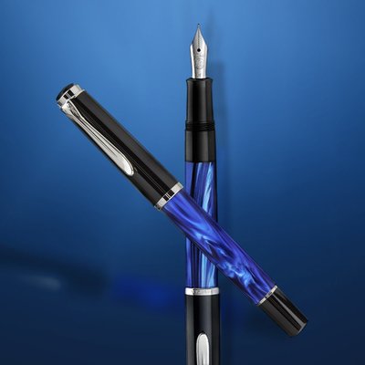 德國 百利金 Pelikan Classic M205 鋼筆: 藍色大理石/Blue Marbled