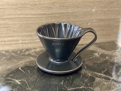 龐老爹咖啡 日本三洋產業 花瓣濾杯 陶瓷濾杯 V60 01 花朵 花形 霧黑款 1~2人份 贈正晃三洋濾紙100入