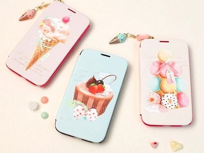 ＊YOOWOO＊C特賣【韓國 Petit Bon Bon 甜心馬卡龍 蛋糕冰淇淋 iPhone 5 5S 側開保護殼】