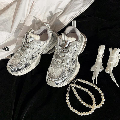 蕾絲休閒鞋DANDT時尚蕾絲珍珠鏈網紗休閒鞋（24 MAY BSH）同風格請在賣場搜尋-歐美女鞋