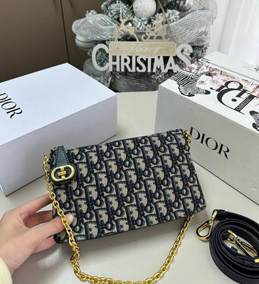 UU代購#Dior迪奧腋下包midi鏈條側背包氣質小巧單肩斜挎包 22.5.12 禮盒包裝