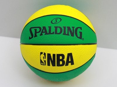 (缺貨勿下)SPALDING 斯伯丁 NBA 迷你小籃球 NO.1(黃/綠)另賣 NIKE MOLTEN 打氣筒 籃球袋