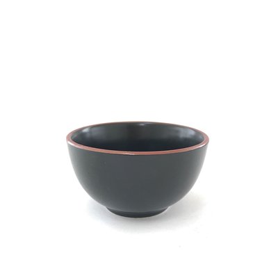 東昇瓷器餐具=霧黑紅邊4吋直口碗