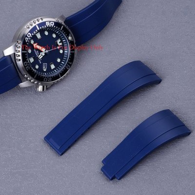 gaming微小配件-Citizen Eco-Drive 系列的 20 毫米海軍藍色橡膠錶帶牡蠣折疊安全扣替換腕帶錶帶-gm