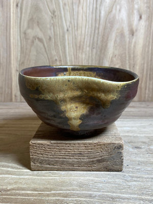 日本 室町時代-中期 名家純手制柴燒古備前沓茶碗一只珍藏品