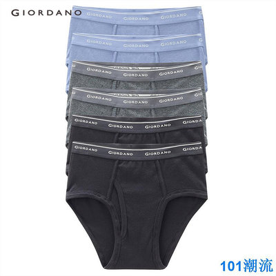 101潮流Giordano 男士純色經典三角褲(6 件裝)0 01177014