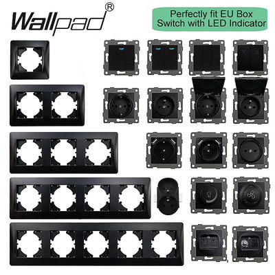 PC塑料黑色面板歐標德式法式外貿墻壁開關電源插座源頭工廠跨境