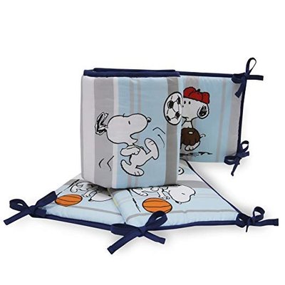 預購 美國帶回 Snoopy Peanuts 史努比卡通造型床圍 嬰兒床 寶寶寢具 彌月禮