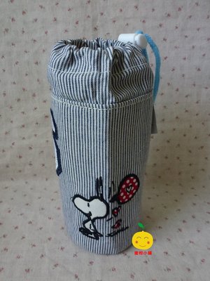 【蜜柑小舖】日本SNOOPY專賣店購入 史努比貼布繡 保冰/保溫袋 袋口為束口袋 布內加鋁膜  現貨
