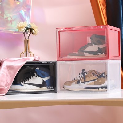 現貨|SWOOSH鞋盒收納盒透明亞克力磁吸鞋子防氧化硬塑料球鞋aj鞋墻防塵