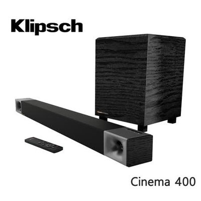 【Klipsch】 Cinema 400 Soundbar 2.1聲道 無線超低音聲霸 家庭劇院組