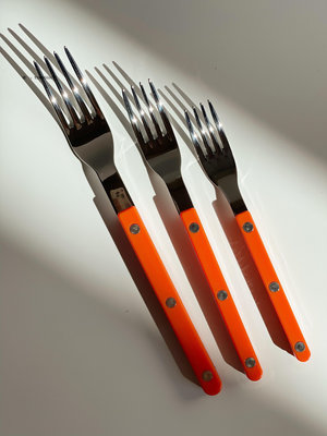 西餐餐具[YURUUI設計師]法國Sabre Paris橘色刀叉勺不銹鋼家用西餐餐具刀叉套裝