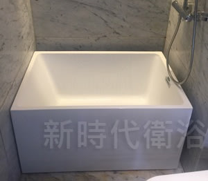 [新時代衛浴] 110cm~170cm多種尺寸獨立浴缸, 方型款垂直邊，一體無接縫XYK708
