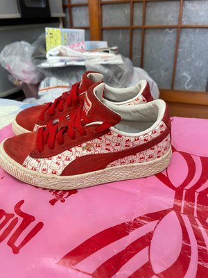 「 二手鞋 」 Puma x Hello Kitty 兒童休閒鞋 US2C（紅）99
