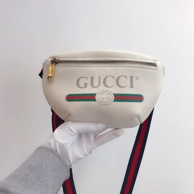 二手Gucci 大 530412 Print belt Bag 腰包 胸口包 側背包 蔡依林