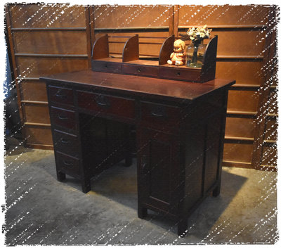 ^_^   多   桑     台 灣 老 物 私 藏 ----- 書香滿堂的台灣老檜木桌+桌架