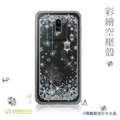 【WT 威騰國際】WT® Samsung Galaxy J7+ 施華洛世奇水晶 彩繪空壓殼 軟殼 -【映雪】