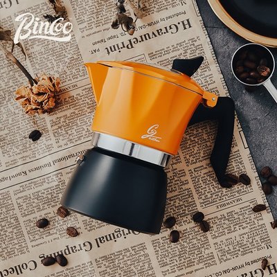 【熱賣精選】Bincoo撞色摩卡壺煮咖啡意式手沖咖啡壺套裝家用電熱爐含過濾紙