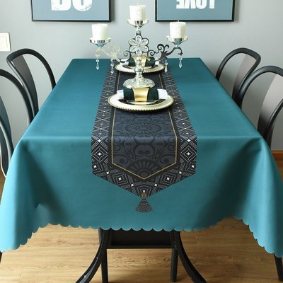 熱銷 艾米素布藝現代簡約桌布防水長方形茶幾桌墊餐桌布臺布輕奢風