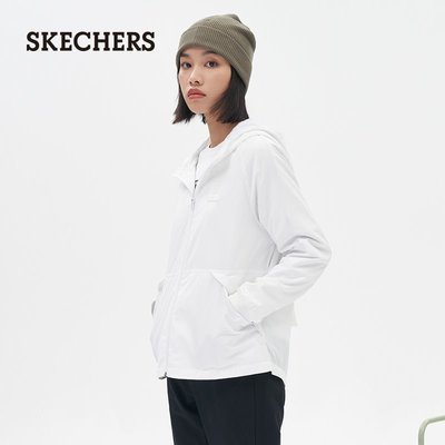 100％原廠Skechers斯凱奇新款女子連帽外套簡約舒適百搭個性上衣L121W099