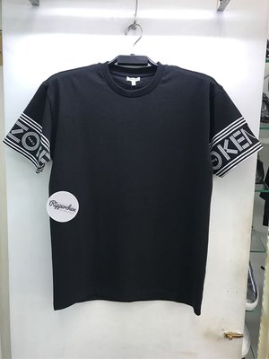 KENZO Paris 黑白兩色 素面 袖子 滾邊 Logo 圓領T恤 全新正品 男裝 歐洲精品