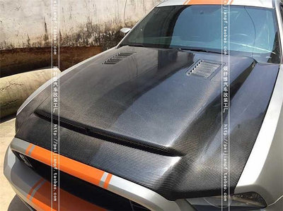 適用于老款福特野馬碳纖維機蓋Mustang改裝GT500開孔引擎蓋機頭蓋--請議價
