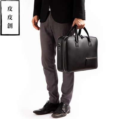 『皮皮創』原創設計手作真皮行李包。高端輕奢精英男士頭層植鞣牛皮手提包大容量短途旅行商務出差旅行登機包
