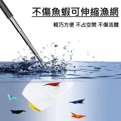 方形*圓形撈網 3D 立體 可伸縮 不鏽鋼 撈魚 撈蝦 撈 水晶蝦 魚網 蝦網 米蝦