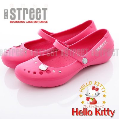 ~ 街頭巷口 ~ Hello Kitty 凱蒂貓 休閒 戶外 戲水 防水 娃娃鞋 桃紅色
