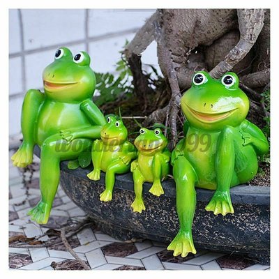 【熱賣精選】2個/套可愛樹脂坐青蛙雕像戶外花園商店裝飾青蛙雕塑家居花園裝飾擺件 BFC3G3
