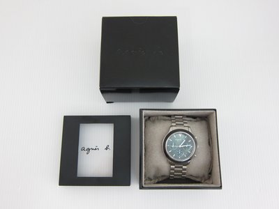 agnes b. BT3014X1 神秘力量時尚三眼計時腕錶(黑/40mm)*只要3500元*(UC014)