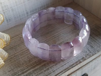 薰衣草紫水晶單圈手排手串手環(25/8mm)精緻-髮絲-幽靈-閃耀-天然寶石,配飾,散珠,DIY半成品10-295牛手創