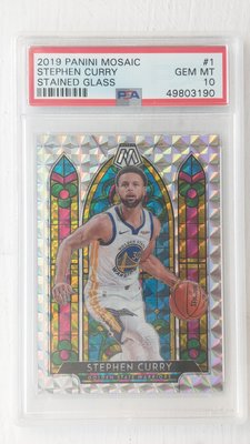 2019-20 Panini Mosaic Stained Glass #1 Stephen Curry psa10