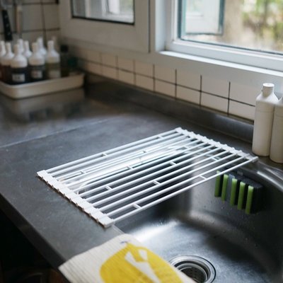 特賣- 樸房 日本山崎同款 廚房可折疊水槽瀝水架鐵藝碗盤子收納架置物架