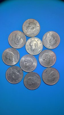 ［05072］「台幣」民國60年5元鎳幣10枚一標(品項普通/如圖)保真