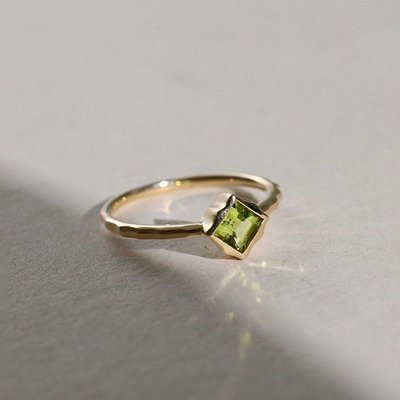 玲瓏款式鑲嵌橄欖指環法式送女友禮戒指女小眾設計S925純銀簡約款AF059