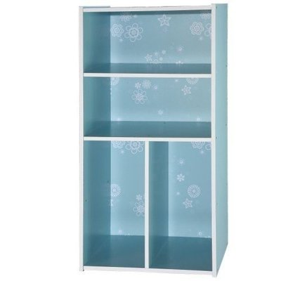[ 家事達] 臺灣SA-11084-BL 四格收納櫃(藍) 特價 書櫃 書架 收納架
