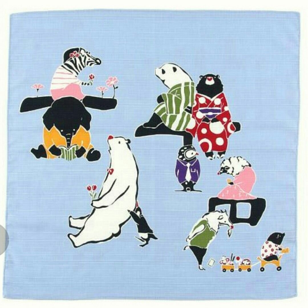 日本製動物十人十色和風風呂敷大方巾便當包巾袱巾禮品包裝餐墊 Yahoo奇摩拍賣
